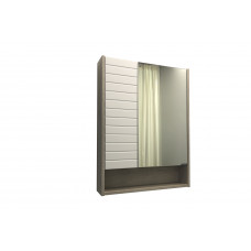 Шкаф зеркальный Comforty Клеон-60 белый/дуб дымчатый Шкаф зеркальный Comforty Клеон-60 белый/дуб дымчатый