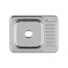 Мойка кухонная IDDIS Basic BAS65PLi77, нерж. сталь, полированная, чаша слева, 650*500